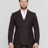 Двубортный костюм шоколадный цвет Костюм двойка