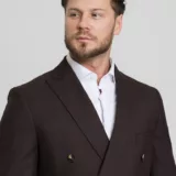 Двубортный костюм шоколадный цвет Костюм двойка