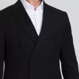 Двубортный черный костюм Костюм двойка