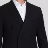 Двубортный черный костюм Костюм двойка